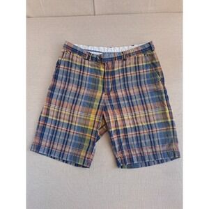 Polo Ralph Lauren Shorts Men's 34 Plaid Cotton Outdoor Golf Comfort W35.5"